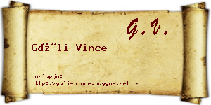 Gáli Vince névjegykártya